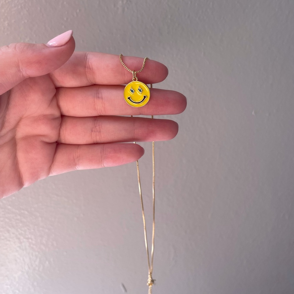 Smiley Necklace Blue